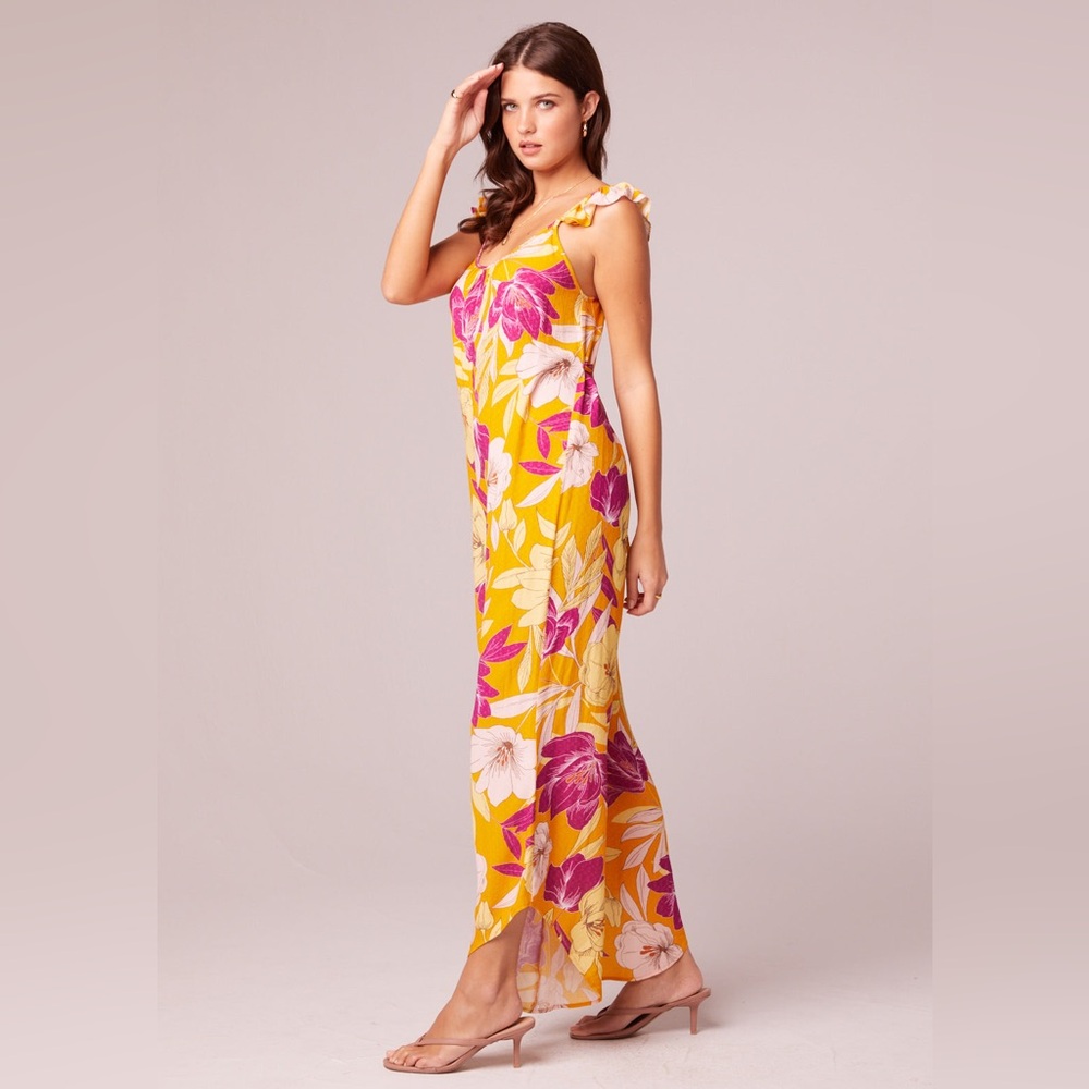 Band Of The Free EUPHORIA GOLD FLORAL WIDE LEG JUMPSUIT - Picture 3 of 5
